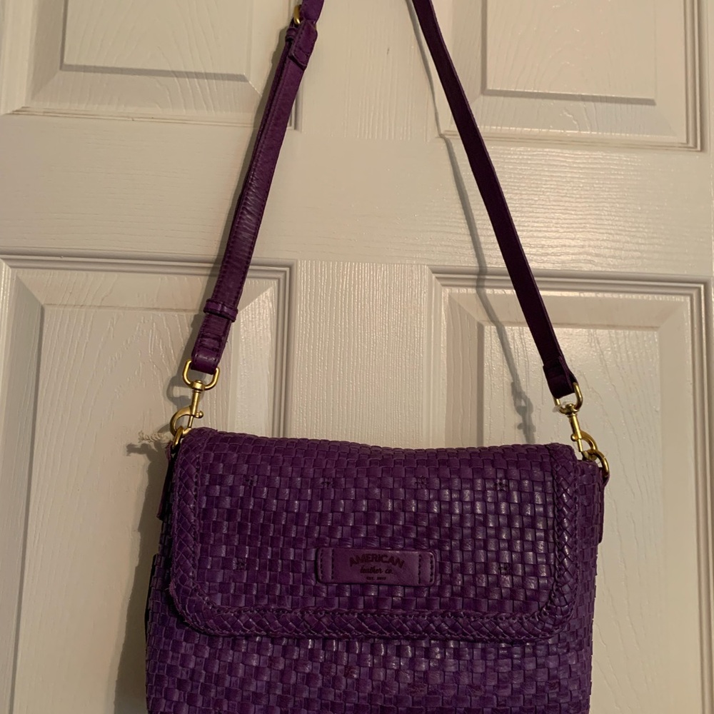 American Leather Co Purple Woven Shoulder/ crossbody Bag 🌺 - Picture 6 of 14